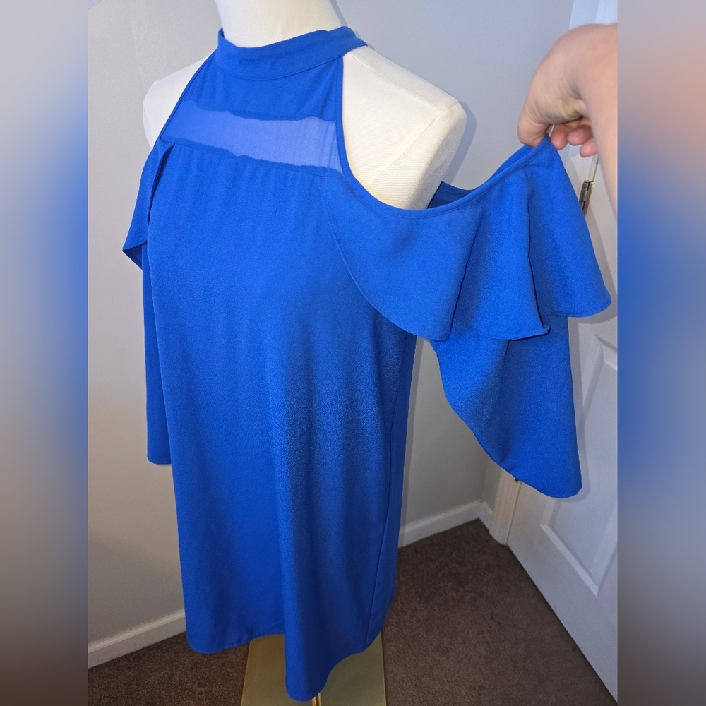 Karlie | Royal Blue | Cold Shoulder Dress | Large - Picture 3 of 6